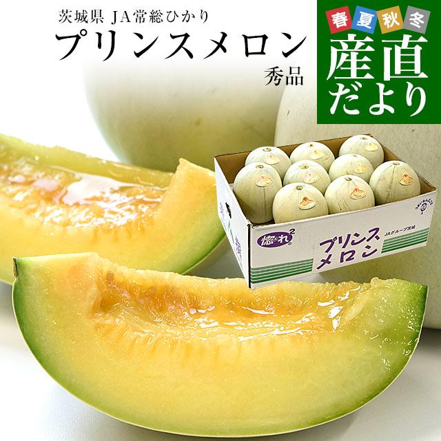 茨城県産 JA常総ひかり プリンスメロン 秀品 5キロ前後(8玉から9玉入り