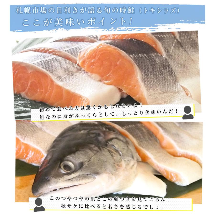 北海道から直送 北海道日高産 船上活〆 時不知 トキシラズ 半身 姿切身 約1キロ 北海道サケ シャケ 時鮭 産直だよりplus うなぎの駅 通販 Yahoo ショッピング