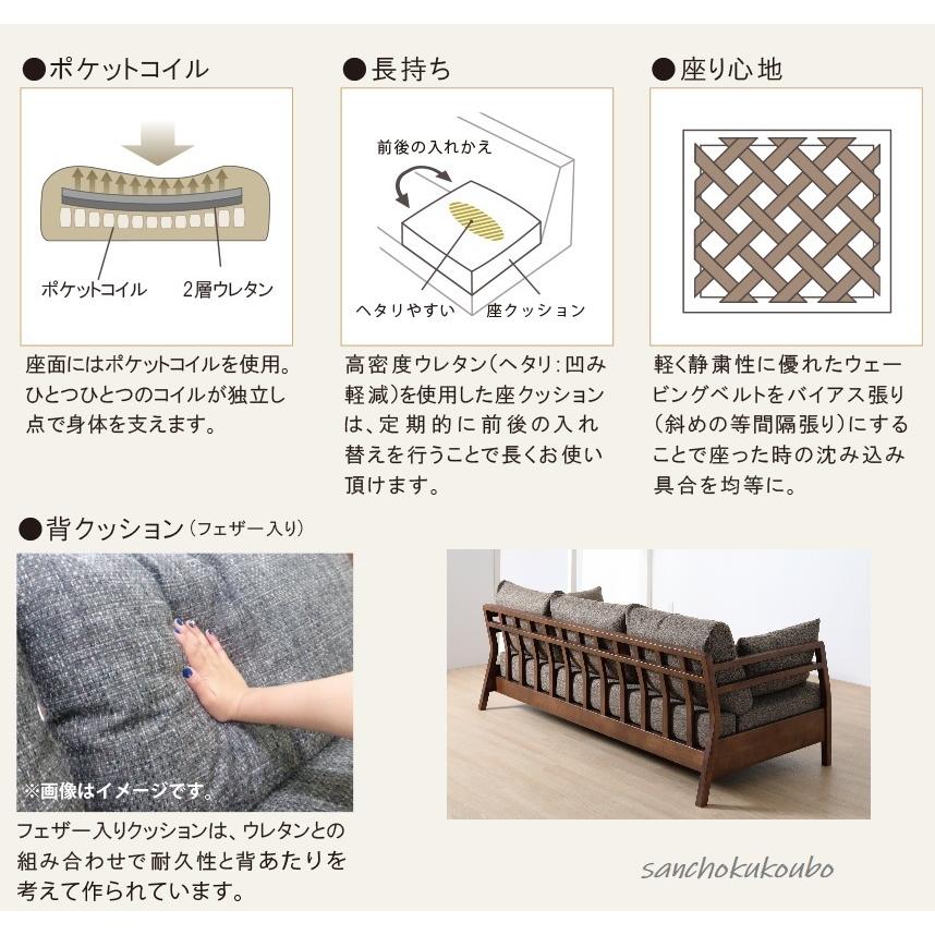 FLT2 幅190cm カウチソファ 190ソファ + スツール セット販売 ウッド