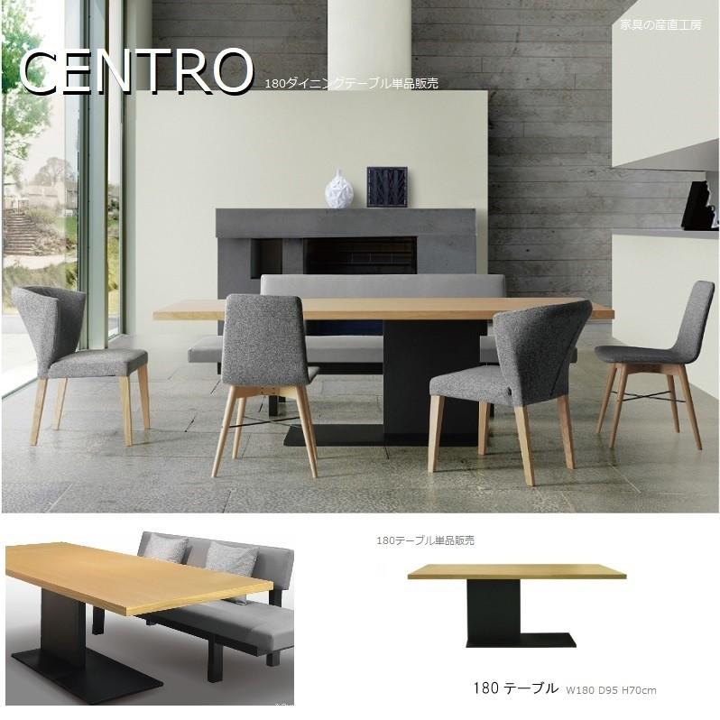 CENTRO 180ダイニングテーブル 単品販売 正規ブランド 最新人気 オーク ウォールナット 1本脚 流行に デザインテーブル 突板 産地直送価格 チェントロ セラウッド塗装