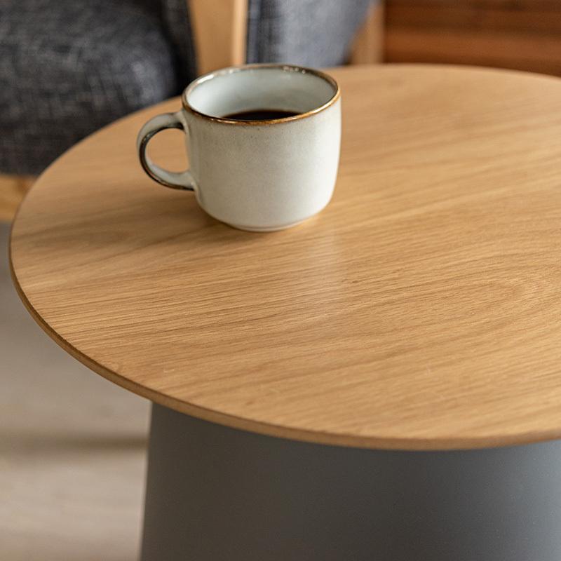 サイドテーブル おしゃれ 49cm 円形 円柱 天然木 木製 ソファサイド