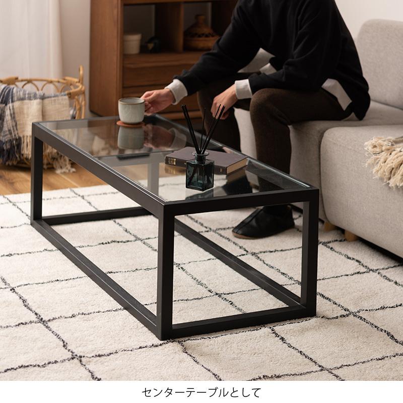 ガラステーブル リビングテーブル おしゃれ 長方形 センターテーブル 
