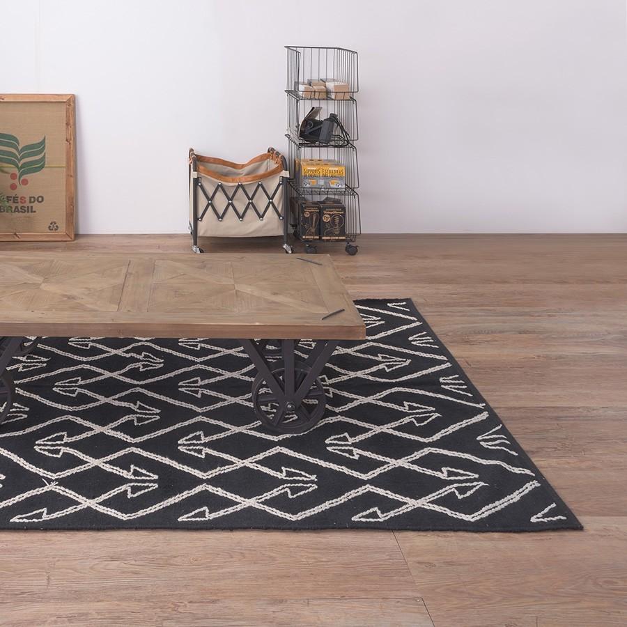 ラグ 1.5畳 ホットカーペットカバー おしゃれ 130 × 190cm 長方形 綿 コットン 100% 幾何学 シェブロン キザキザ 柄 畳める コンパクト 北欧 新生活