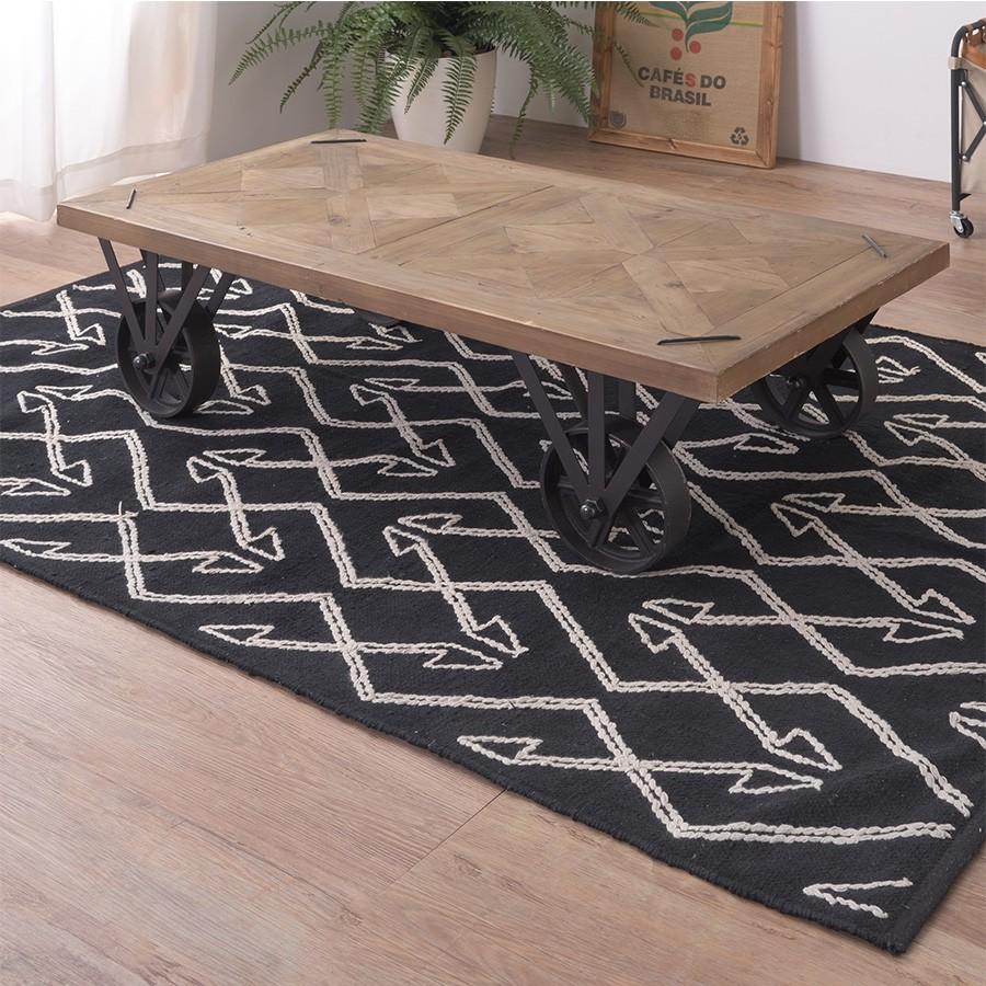 ラグ 1.5畳 ホットカーペットカバー おしゃれ 130 × 190cm 長方形 綿 コットン 100% 幾何学 シェブロン キザキザ 柄 畳める コンパクト 北欧 新生活