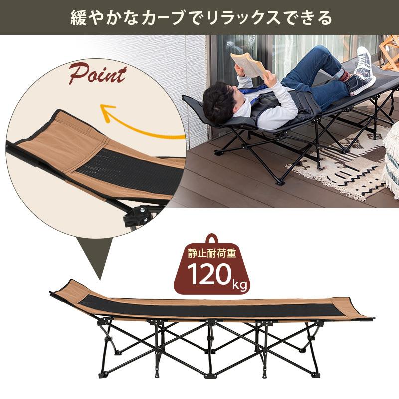 アウトドア ベッド キャンピングベッド コット 折りたたみ シングル 枕