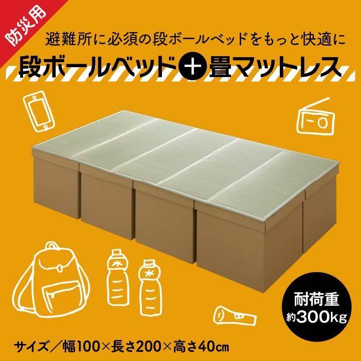 避難所 畳 ベッド マット マットレス 防災 グッズ ダンボール 段ボール ベッド 工具不要 緊急災害 災害用 い草 非常用 床下 収納 省スペース 簡易組立 ユニット