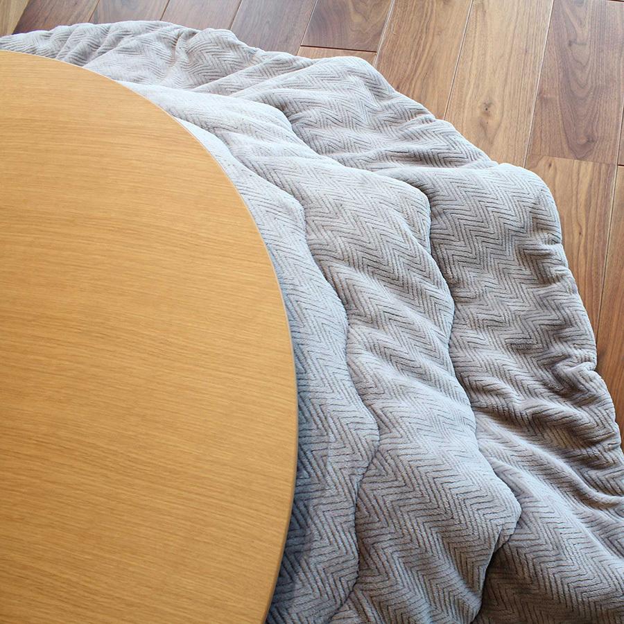 こたつ テーブル 円 丸形 おしゃれ 天然木 ウォールナット オーク 材 105cm 二重天板 北欧 モダン シンプル UV塗装 ハロゲン ヒーター 新生活の画像