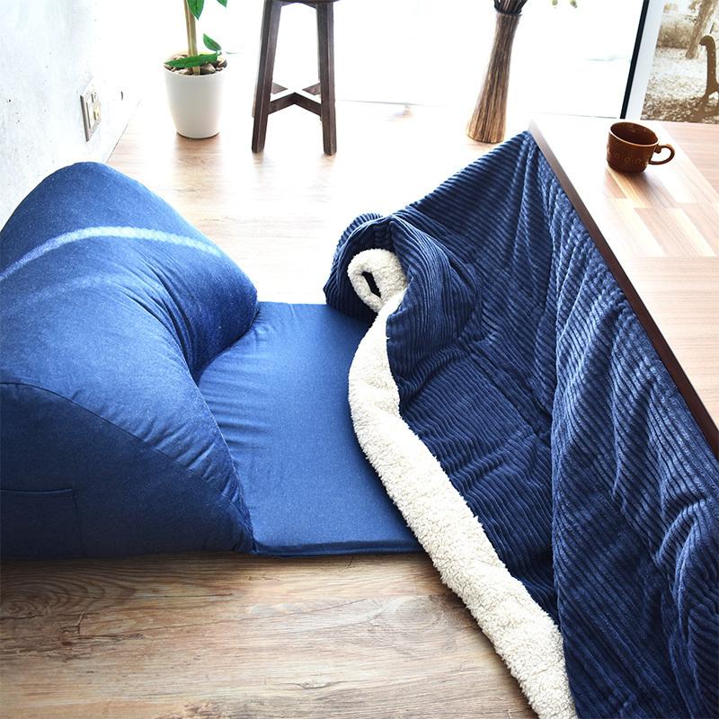 A 新品 クッション ソファ インディゴ 座椅子 こたつ 北欧 コタツ 座卓 楽天市場】座椅子 腰痛 コンパクト ブルー グレー ローソファー