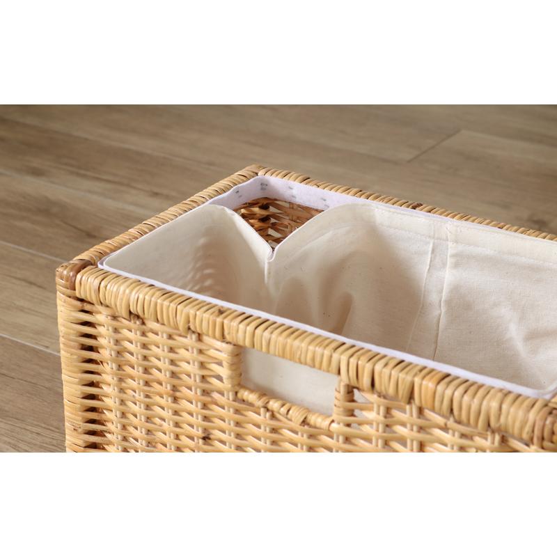 【新品】ラタンバスケット 5個セット おしゃれカゴ 予約販売(1月中旬出荷予定) 天然素材ラタンバスケット（S） 幅35×奥30