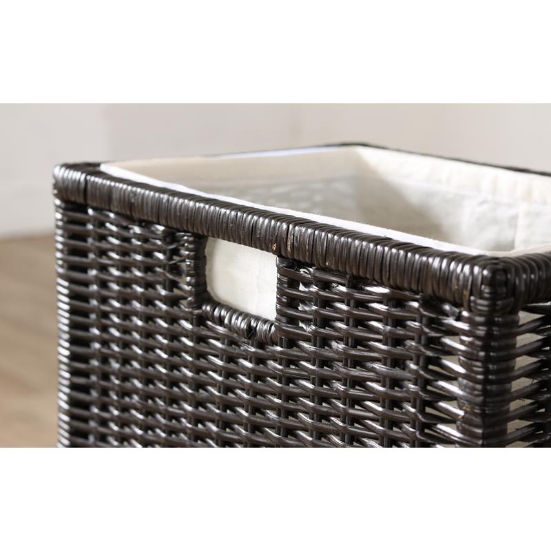 ラタン バスケット 3個 セット 収納 かご カゴ 籐 布張り おしゃれ