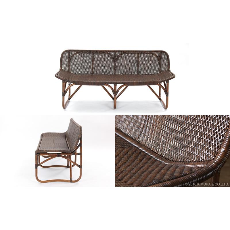 ラタンソファ ベンチ 3人 掛け パーソナルチェア 椅子 籐 ラタン