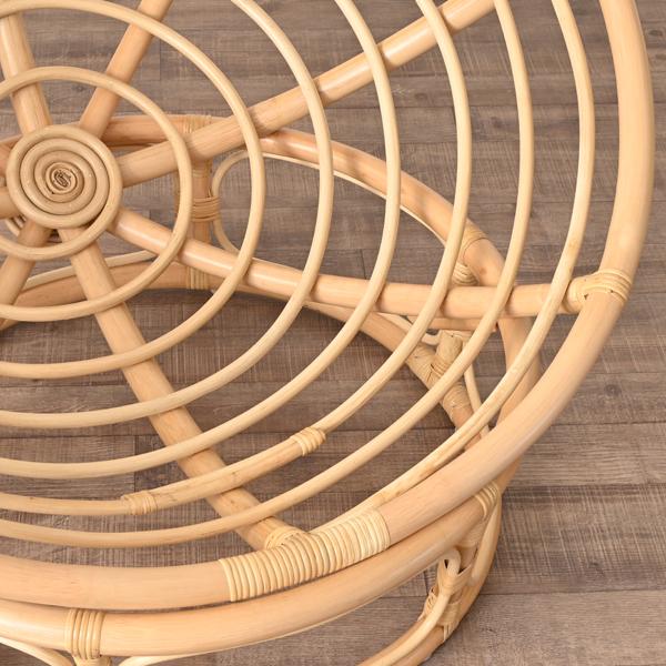 パーソナルチェア ラタン リラックスチェア ナチュラル クッション