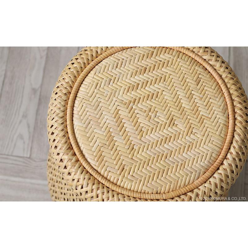 ラタン製円形スツール ラタンスツール 円形 鼓型 おしゃれ かわいい ラタン 籐 玄関