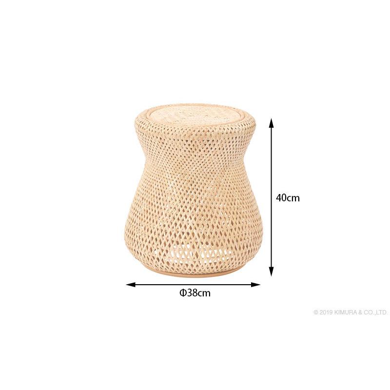ラタン製円形スツール2個セット ラタンスツール 円形 籐家具 高さ41cm : お弁当グッズのカラフル