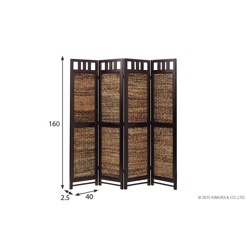 スクリーン 4連 パーテーション 衝立 バナナリーフ アジアンリゾート