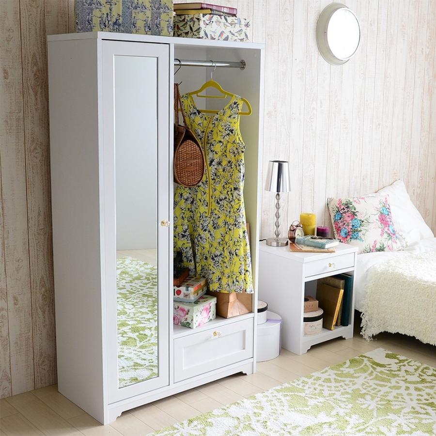 ハンガー ラック ミラー アンティーク おしゃれ 幅80 高さ150 衣類収納