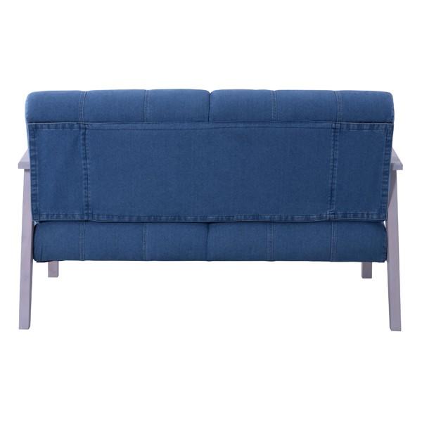 ソファ デニム 2人掛け 2人用 ヴィンテージ おしゃれ 木肘 アイアン 肘