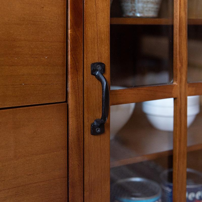 ガラス キャビネット 食器棚 おしゃれ リビング 収納 木製 天然木 幅