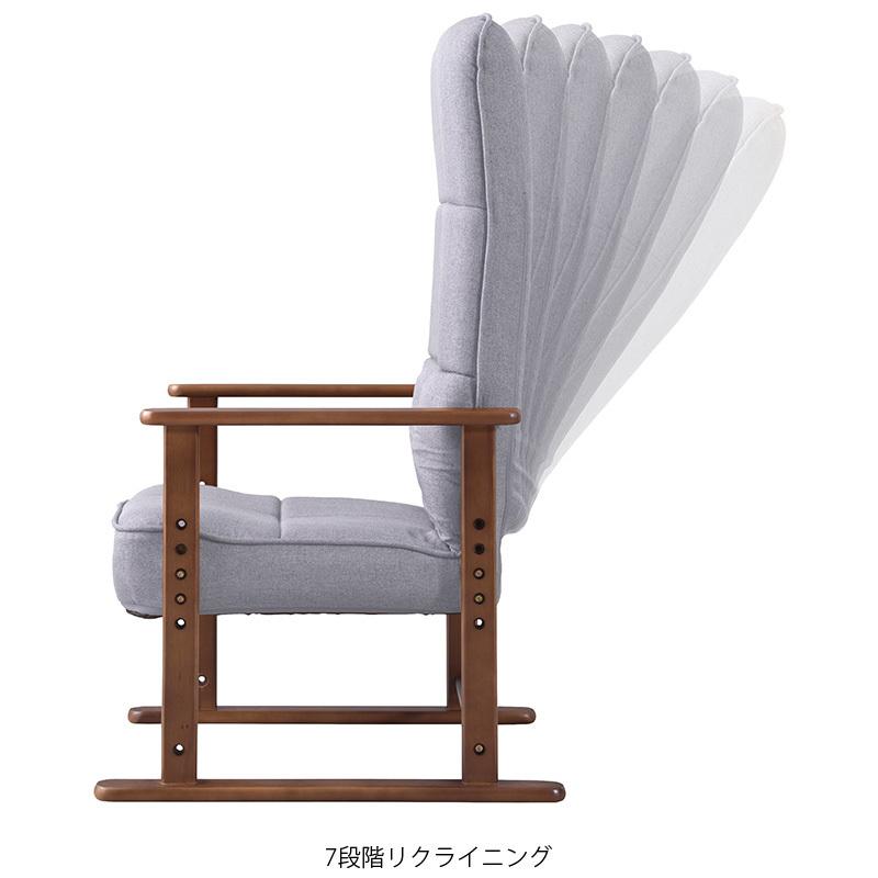 高座椅子 パーソナルチェアー リクライニング 7段階 ハイバック