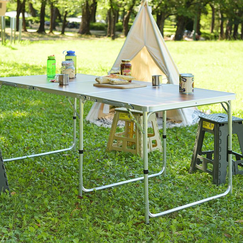 折りたたみロングテーブル 2台セット180×60cm キャンプ アウトドア キャンピングテーブル キャンプ アウトドア テーブル 180×80cm ハイ