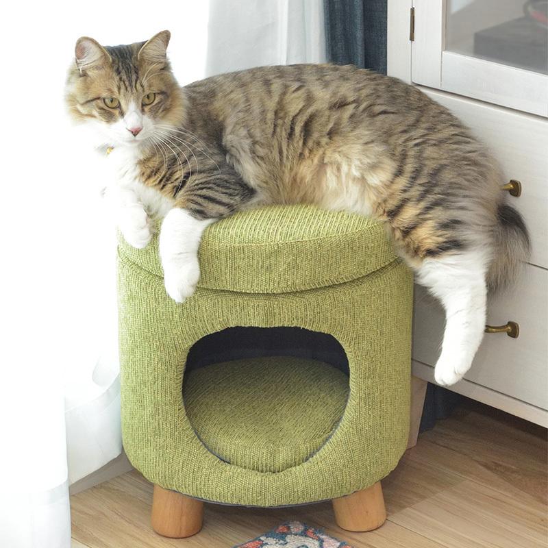 木製スツール 高さ50cm 丸椅子 stool 猫犬 木製スツール 2脚セット 高