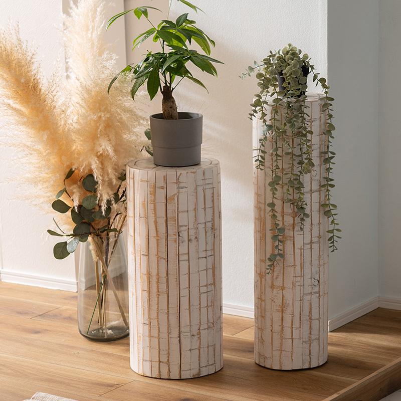フラワーベース 高さ53cm 屋内 屋外 花台 椅子 おしゃれ 天然木 木製 パイン材 かわいい 筒型 円形 シンプル 北欧 モダン ナチュラル 一人暮らし 新生活 Sancota Interior 通販 Paypayモール