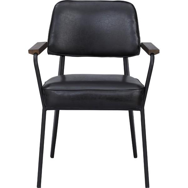 ダイニングチェア おしゃれ 椅子 カフェ 肘あり スチール ソフトレザー