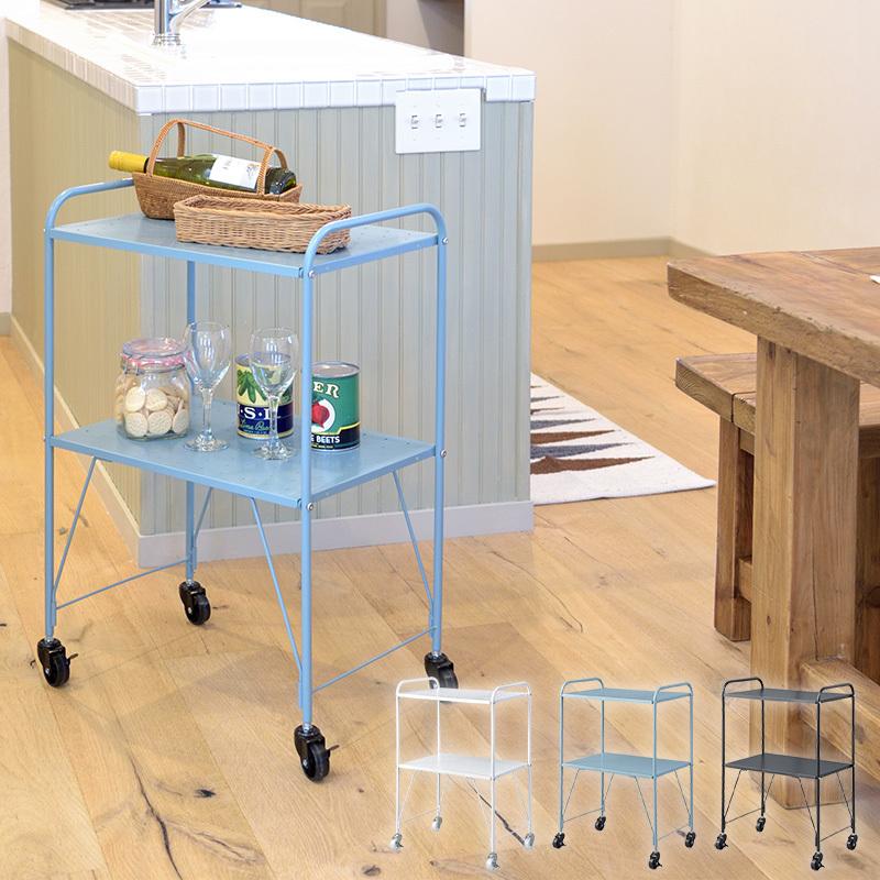 【新品・送料無料】キッチンカウンター キッチンワゴン 両バタワゴsン キッチンワゴン（マルチワゴン・幅42cm・耐荷重30kg・キャスター付