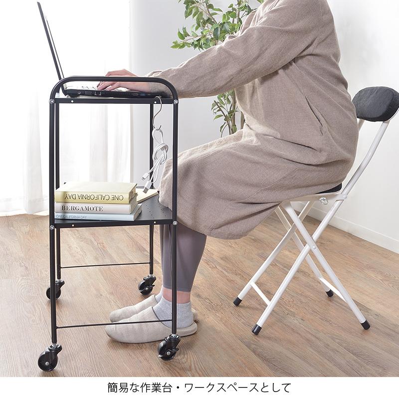 コンパクト スリム 2段 隙間 格安 キャスター付 北欧 サイドワゴン 白 キッチンワゴン マルチワゴン サイドワゴン 2段 おしゃれ スチール