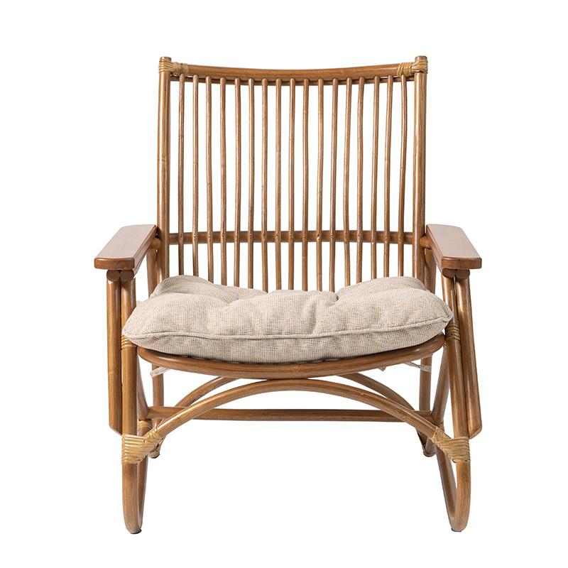 パーソナルチェア リラックスチェア ラタン ナチュラル クッション