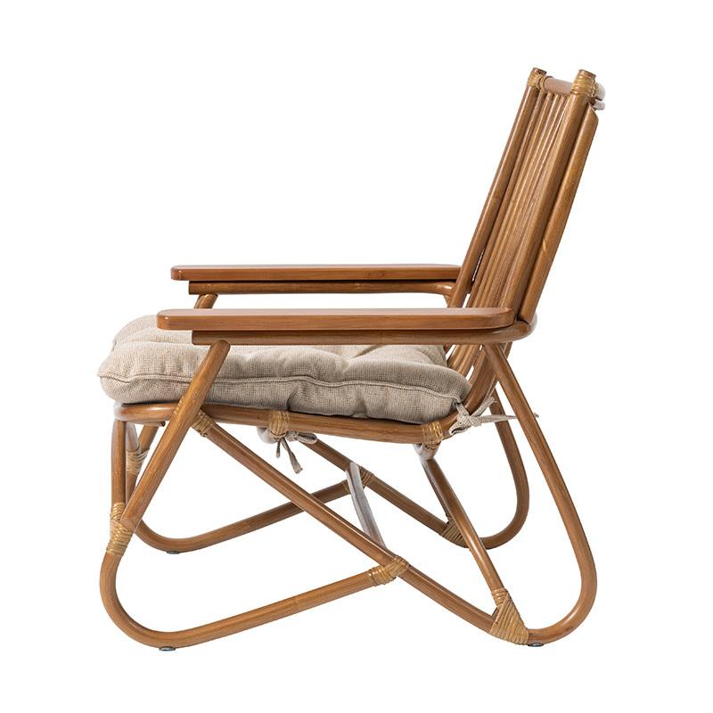 パーソナルチェア リラックスチェア ラタン ナチュラル クッション