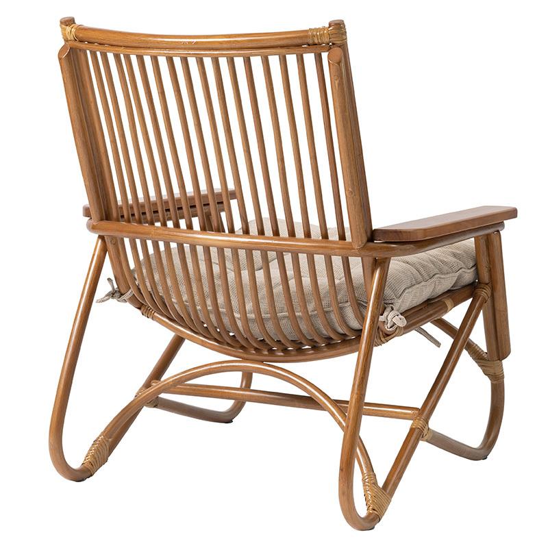 パーソナルチェア リラックスチェア ラタン ナチュラル クッション