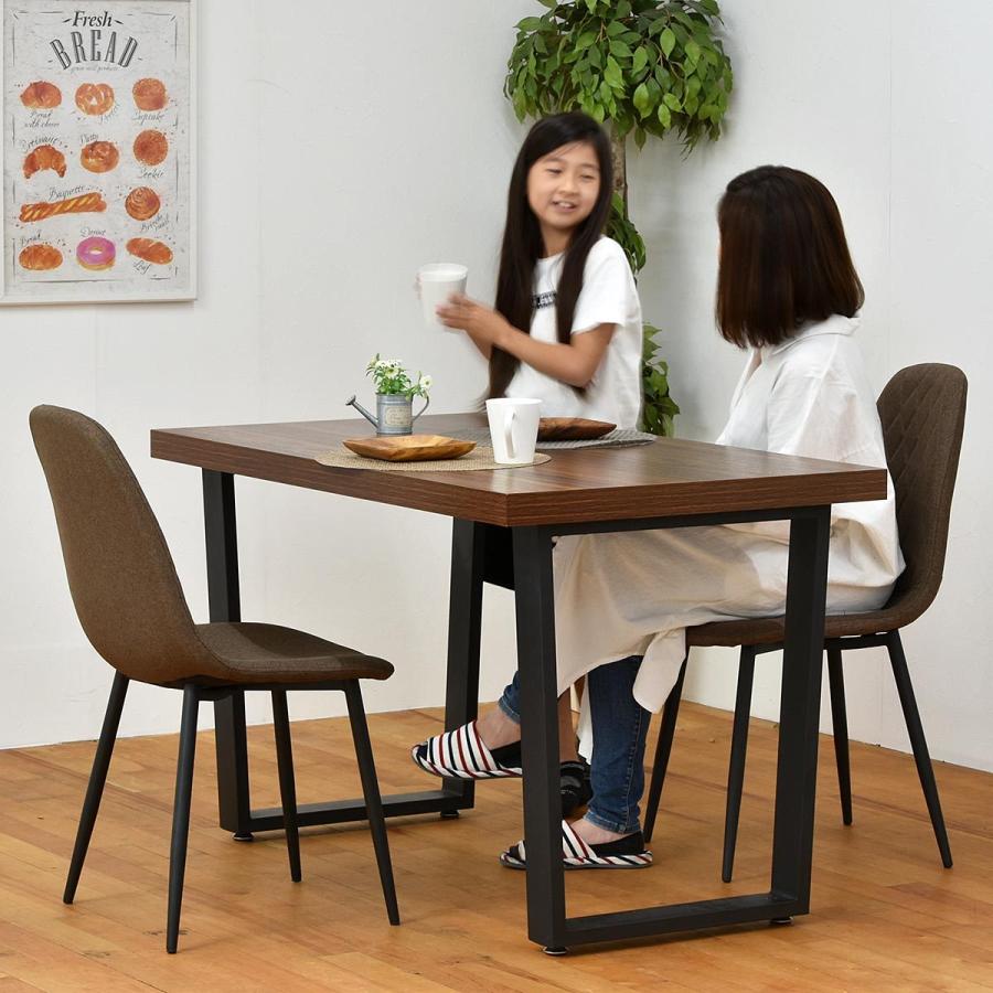ダイニングテーブル 120cm おしゃれ 4人用 4人がけ 長方形 スチール 脚