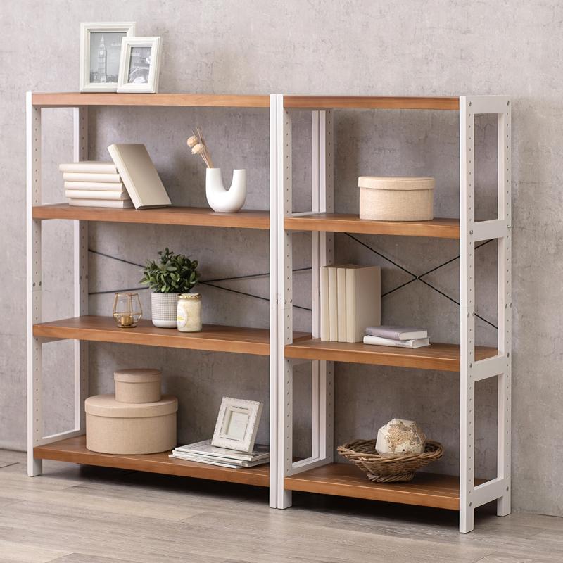 ★送料8600円込★木製 4段本棚 ナチュラル オープンラック 4段 幅 60cm 本棚 木製 天然木 収納 ラック 棚