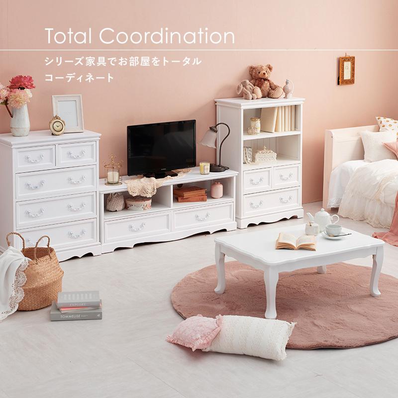 テレビ台 テレビボード ローボード 完成品 80cm アンティーク 姫系 24