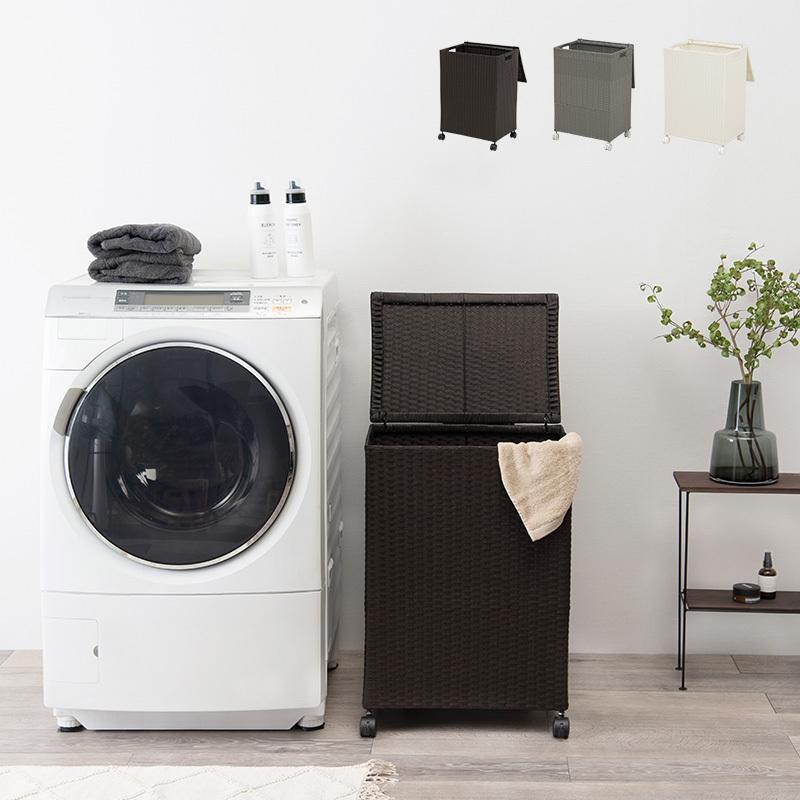 ランドリー ワゴン バスケット 蓋付き 70l すきま収納