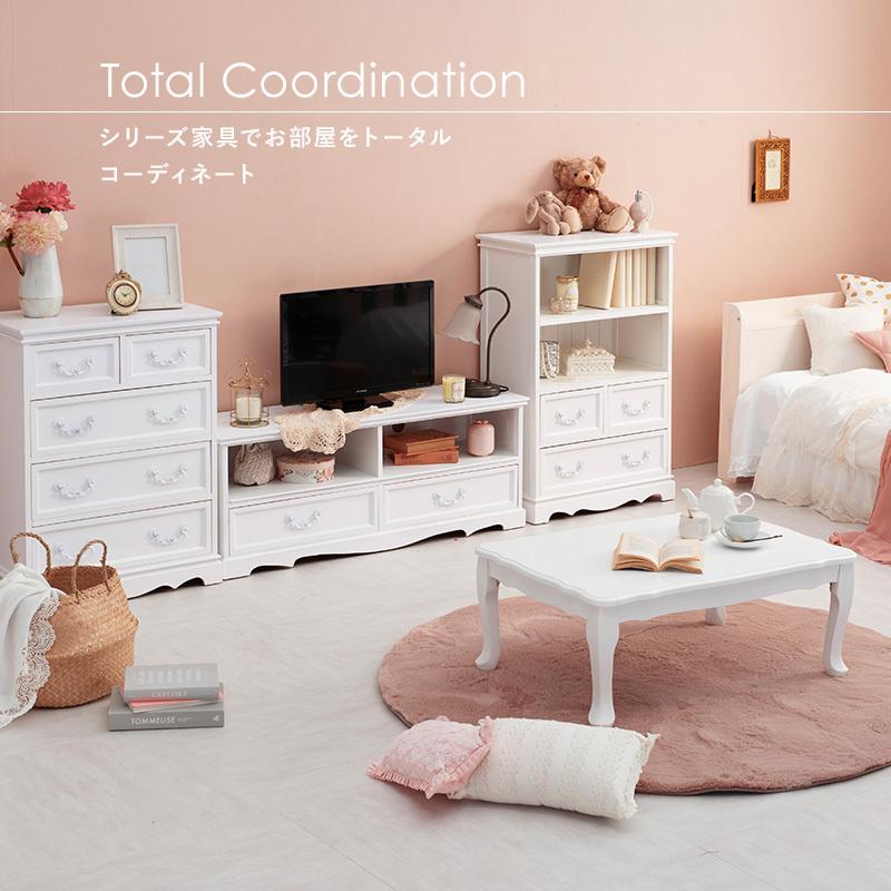 キャビネット オープン 完成品 60cm アンティーク 姫系 ホワイト キャビネット オープン 完成品 60cm アンティーク 姫系 ホワイト