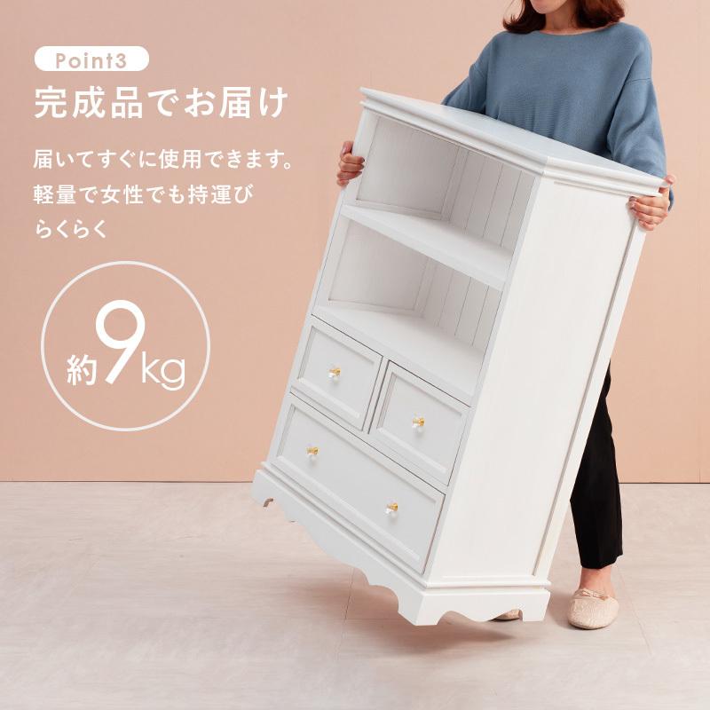 キャビネット オープン 完成品 60cm アンティーク 姫系 ホワイト キャビネット オープン 完成品 60cm アンティーク 姫系 ホワイト