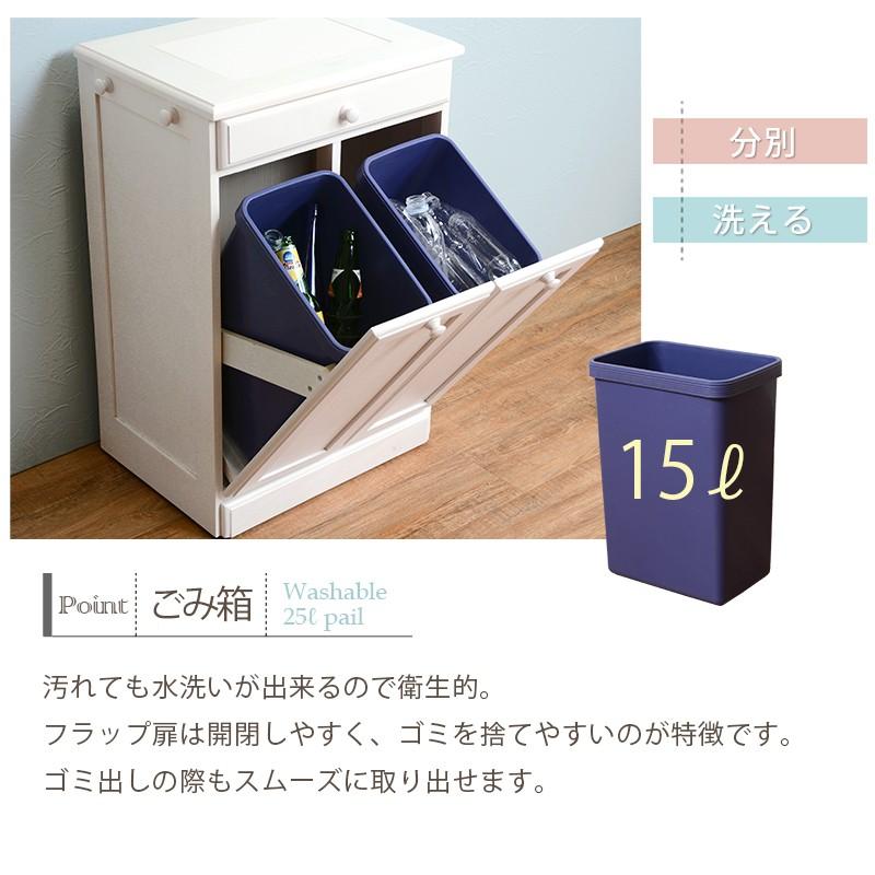 ゴミ箱 分別型 ダストボックス 完成品 2分別 袋が見えない 天板
