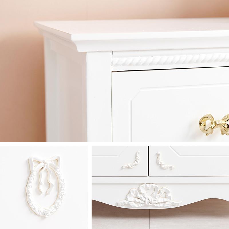 サイドボード キャビネット 幅78cm ホワイト シャビー コンソール