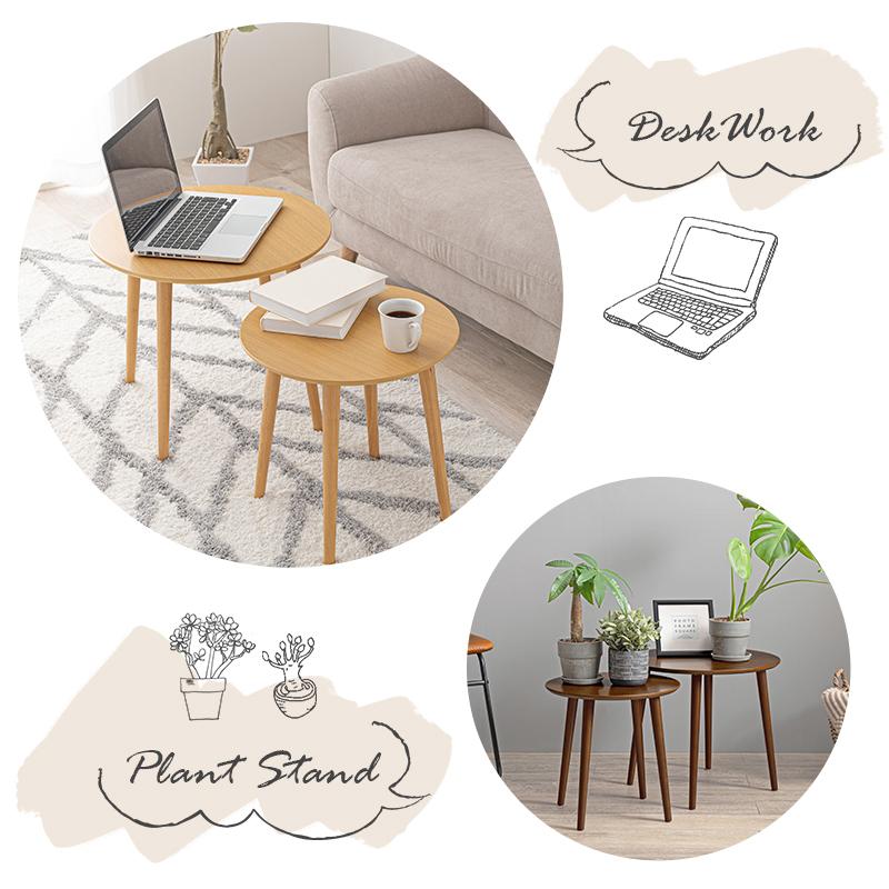 サイドテーブル ネストテーブル 丸型 円 円形 2点セット おしゃれ