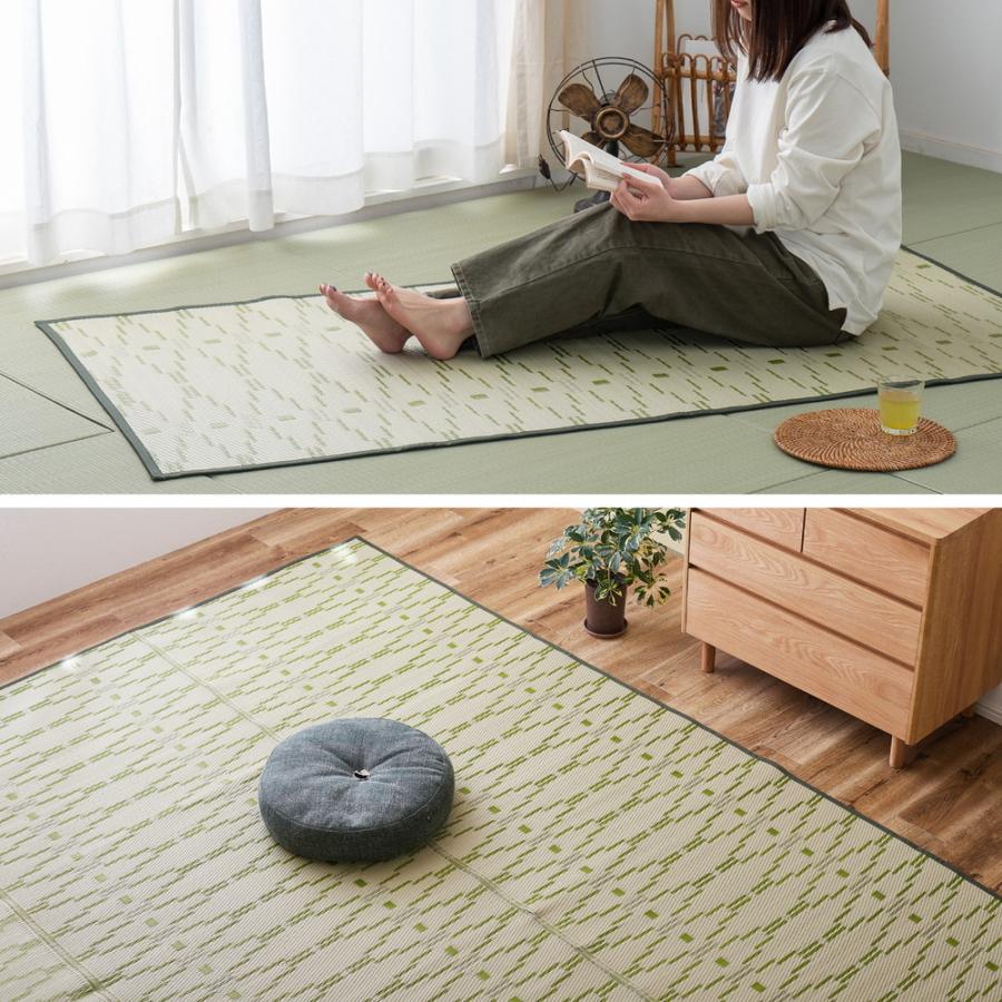 い草 風 ござ カーペット 上敷き ラグ 和モダン 江戸間 3畳 約 い草 風 ござ カーペット 上敷き ラグ 和モダン 江戸間 3畳 約
