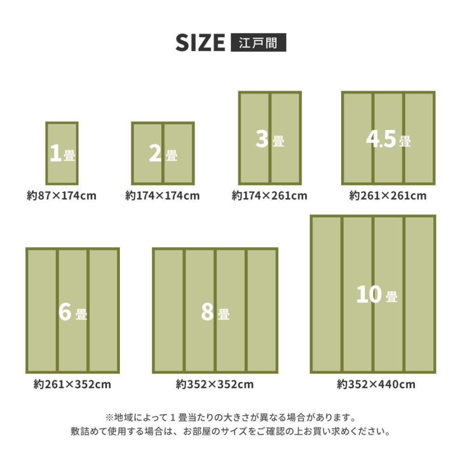 畳 上敷き い草 ござ カーペット 江戸間 8畳 五八間 約352×352cm 抗