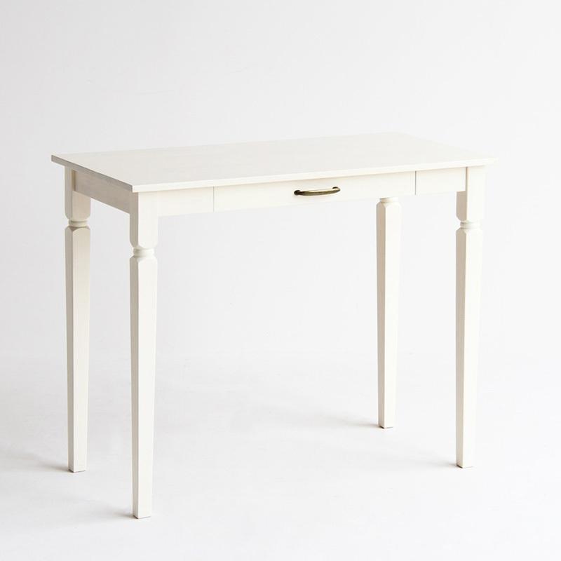 デスク 書斎机 幅90cm 引き出し 収納 コンパクト 白 ホワイト おしゃれ