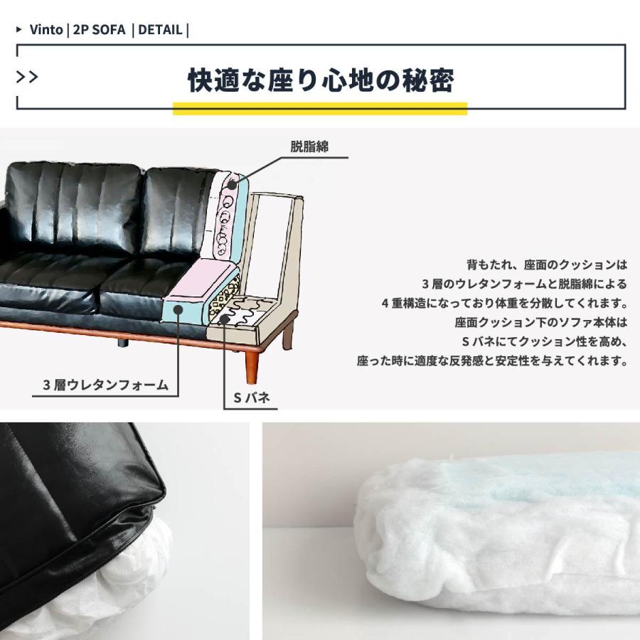 ソファ 2人掛け 2人用 ローソファ ソファー ブラック 黒 合成