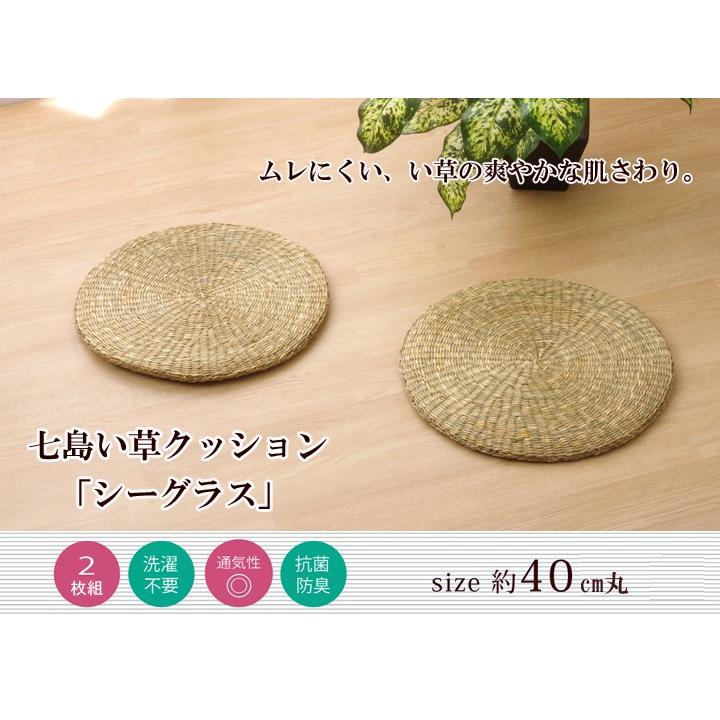 円座 座布団 2枚セット 夏 丸 い草 おしゃれ 丸 円 40 Cm 円座