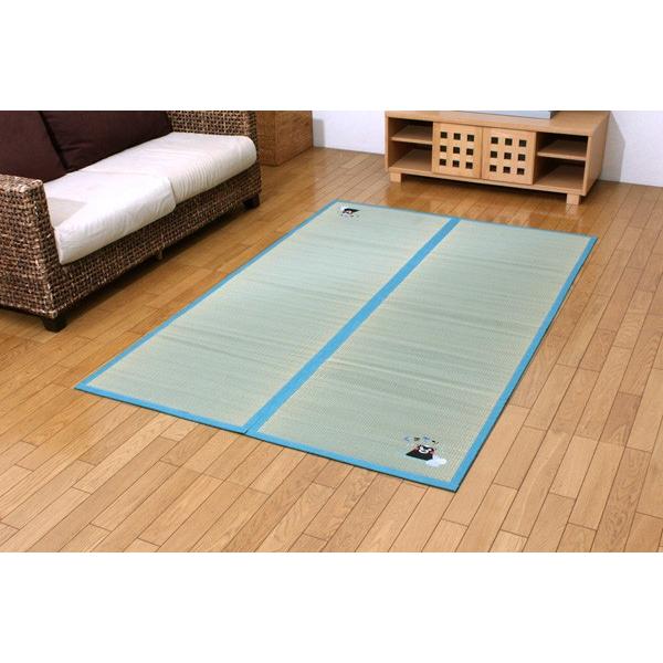 畳 ラグ カーペット 上敷き 国産 い草 ござ 約200×200cm くまもん 温泉