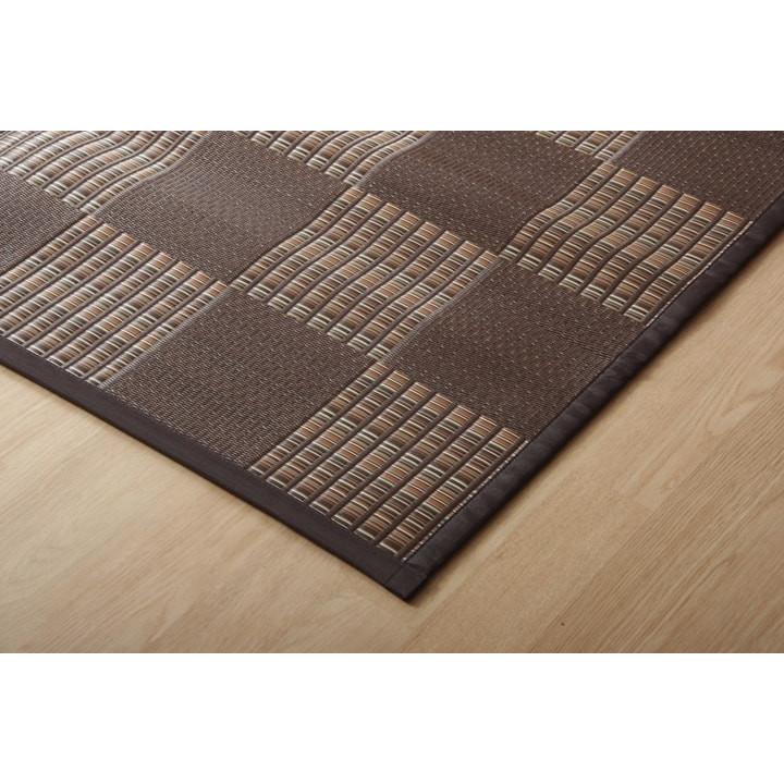 国産 い草 風 ラグ カーペット 江戸間6畳 261×352cm クッション ペット