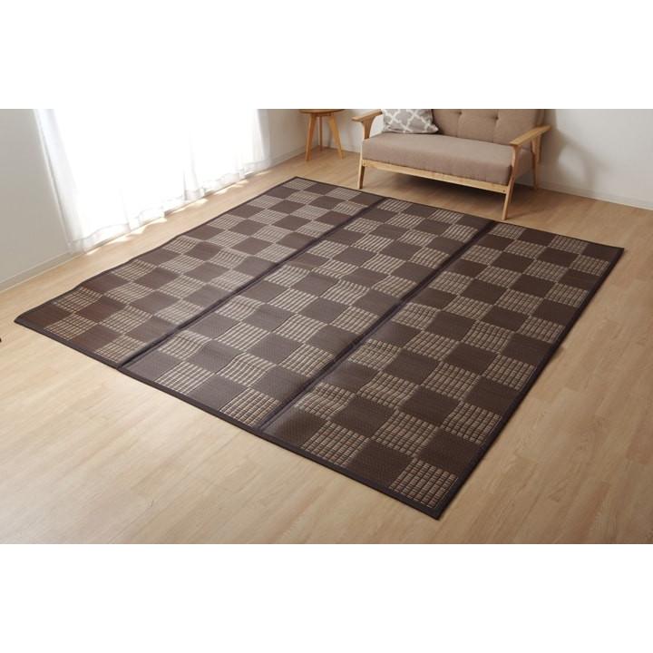 国産 い草 風 ラグ カーペット 江戸間6畳 261×352cm クッション ペット