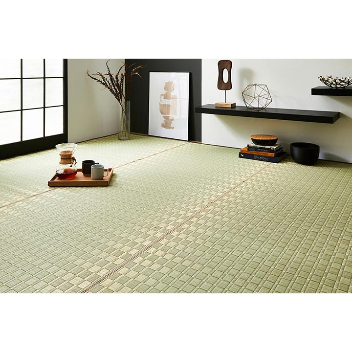 い草 ラグ 花ござ 花茣蓙 カーペット ござ 上敷き 国産 本間8畳 約 382